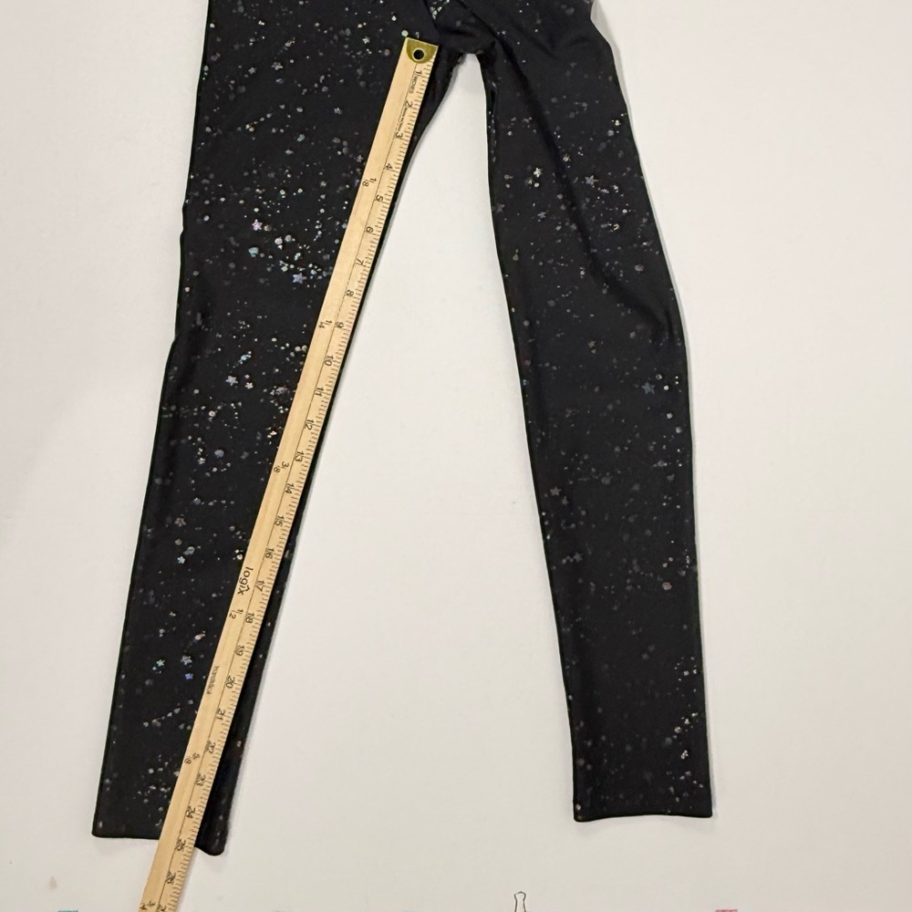 Metallic Splatter Star Emily Hsu Designs Black High Waist Leggings XS Extra Smal - Picture 8 of 8